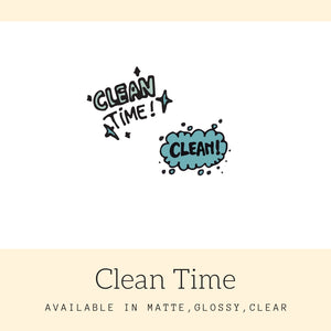 Clean Time Stickers | Icon Stickers | CS160