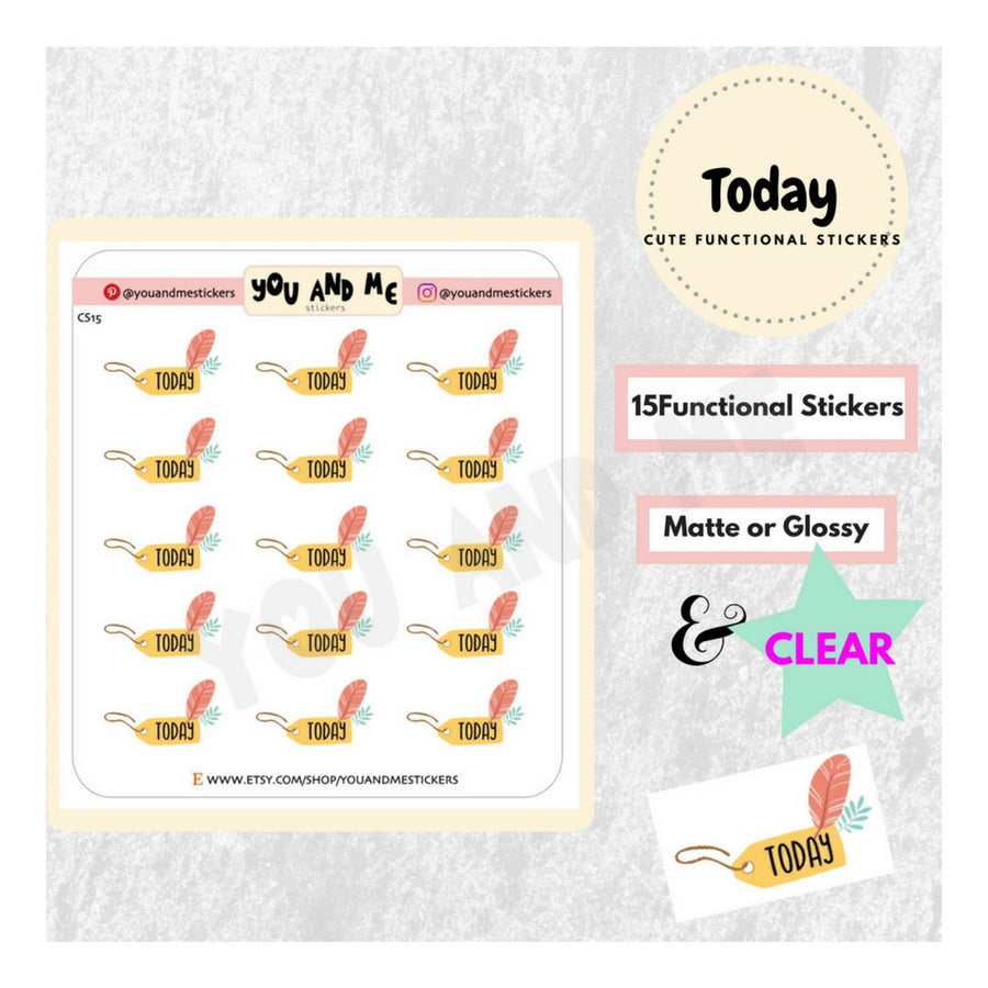 Today Stickers | Planner Stickers | CS15