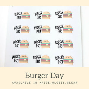 Burger Stickers | Planner Stickers | Erin Condren | CS59