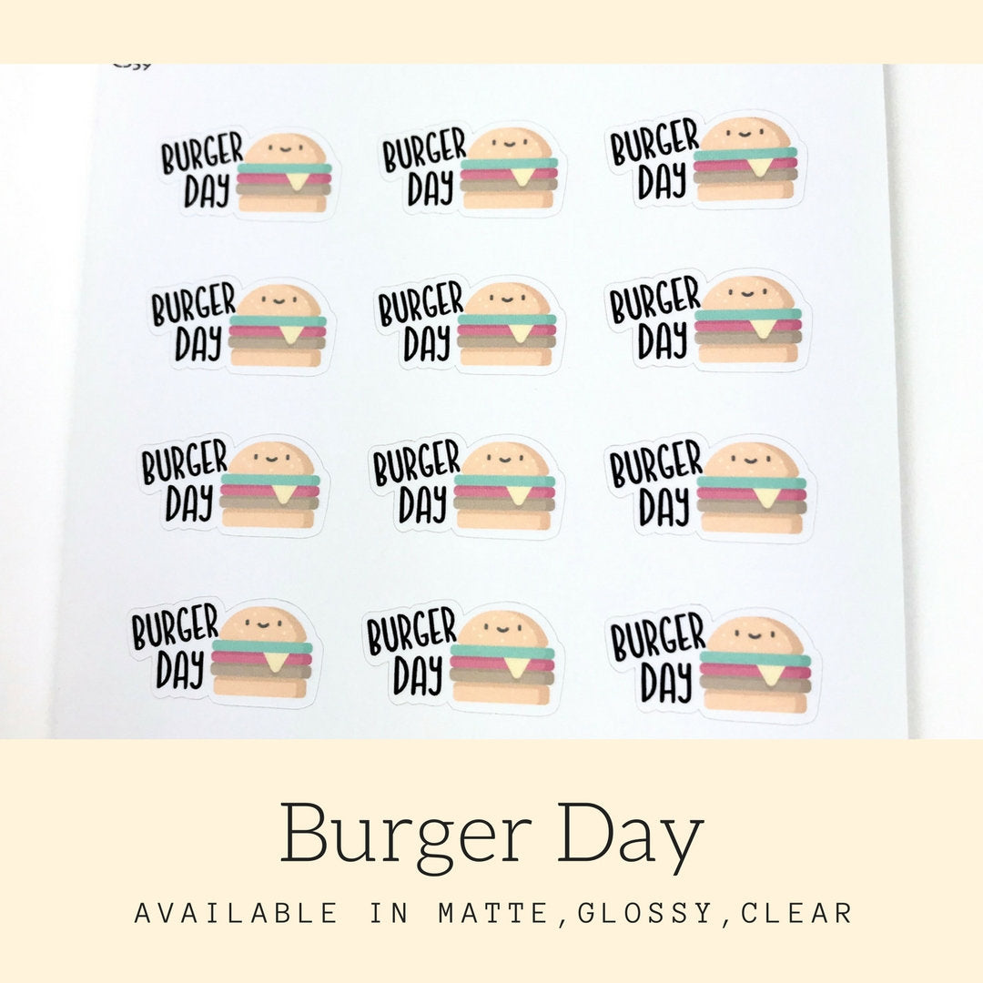 Burger Stickers | Planner Stickers | Erin Condren | CS59