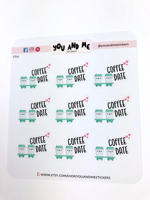 Coffee Date Stickers | Kawaii Stickers | CS75