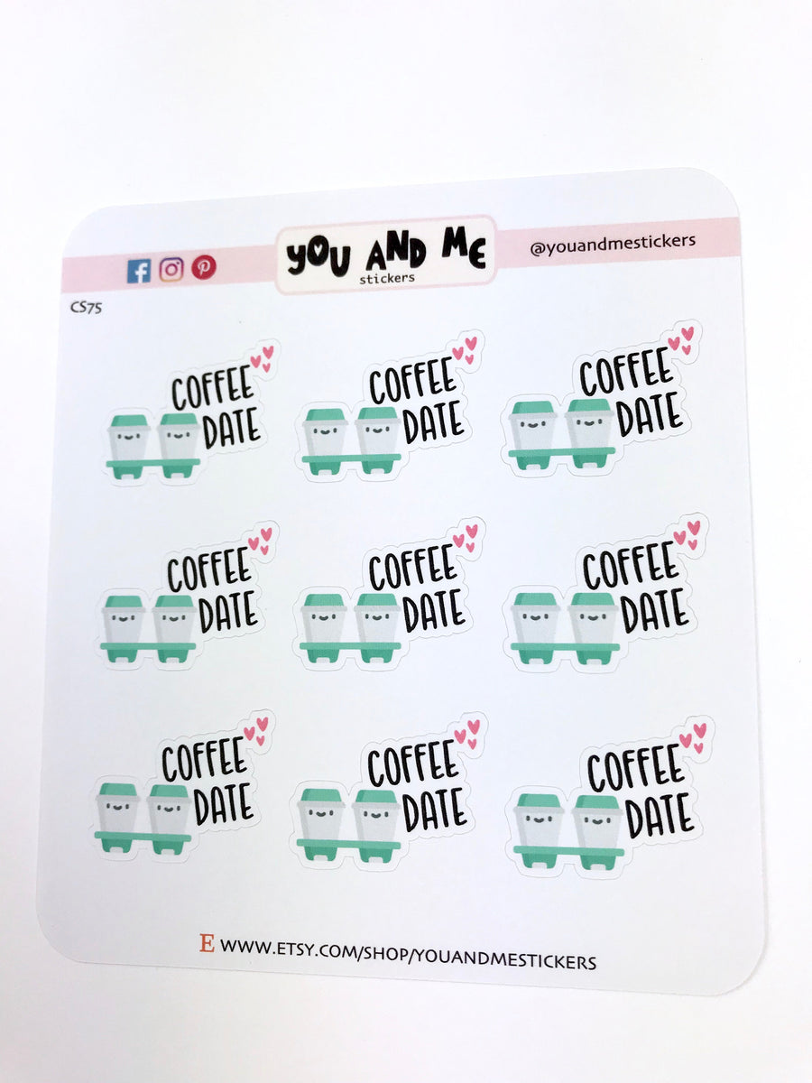 Coffee Date Stickers | Kawaii Stickers | CS75