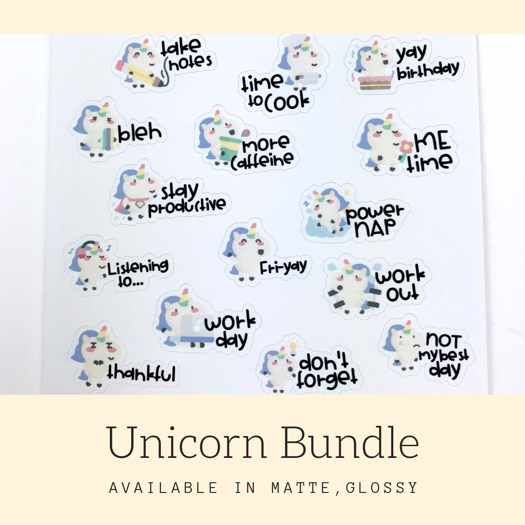 Unicorn Stickers | Character Stickers | Erin Condren | AS73