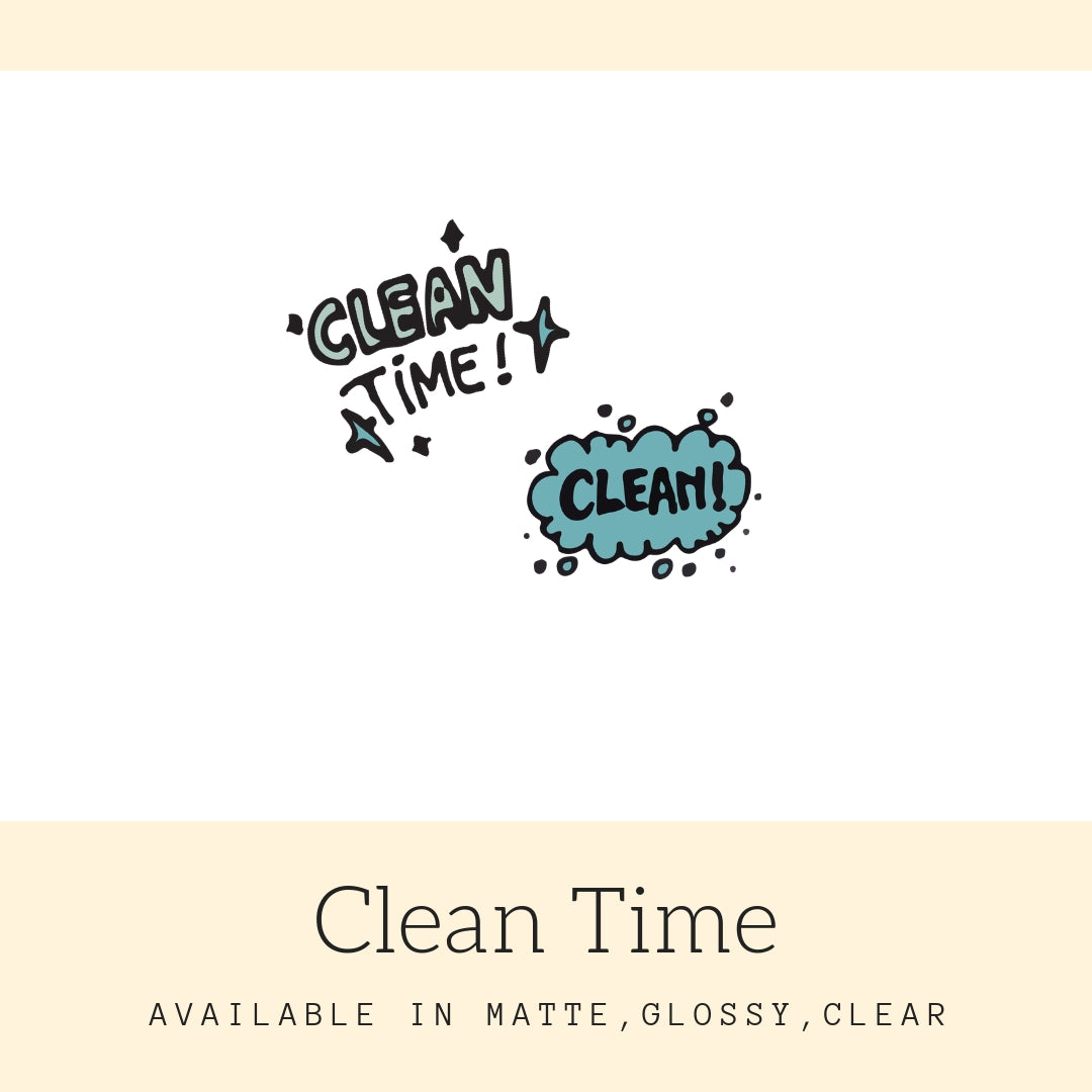 Clean Time Stickers | Icon Stickers | CS160