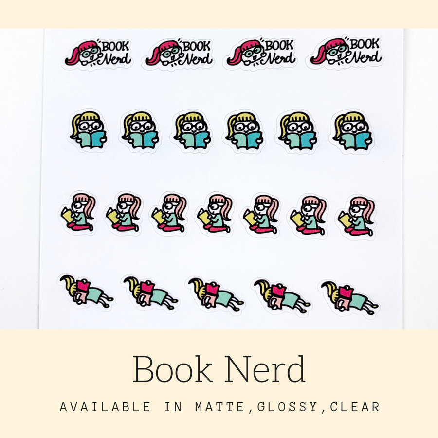 Book Nerd Stickers | Icon Stickers | CS171A