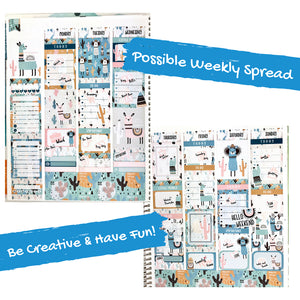 Weekly Kit | Llama Sticker | Erin Condren | Planner Stickers | WK38