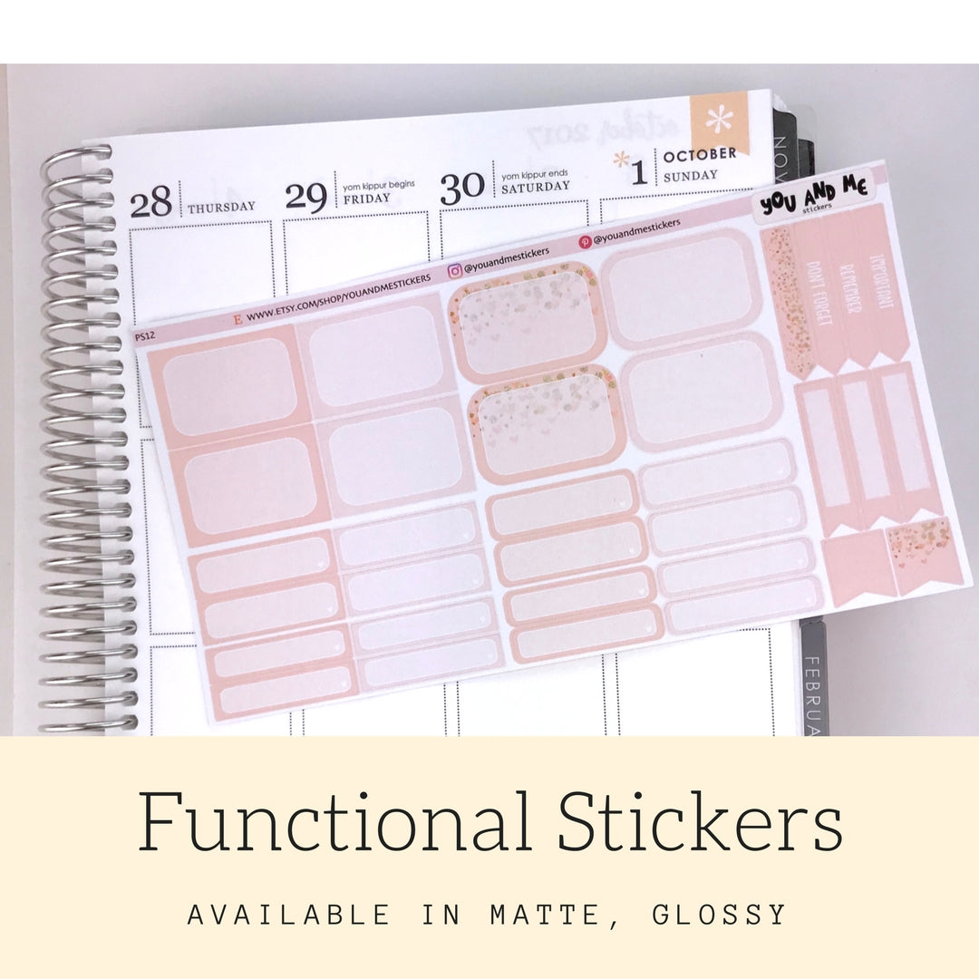 Pastel Peach Functional Stickers | ECLP | Erin Condren | Happy Planner | PS13