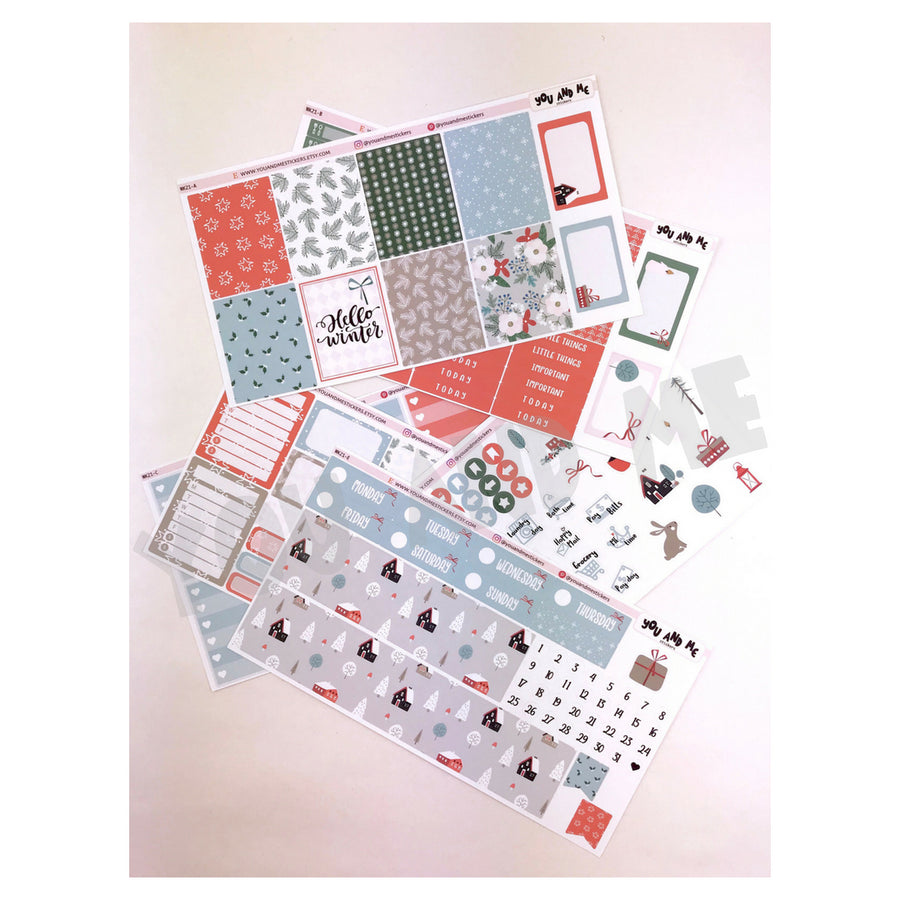 Weekly Kit | WInter Sticker | Erin Condren | Planner Stickers | WK21