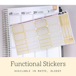 Pastel Yellow Functional Stickers | ECLP | Erin Condren | Happy Planner | PS13