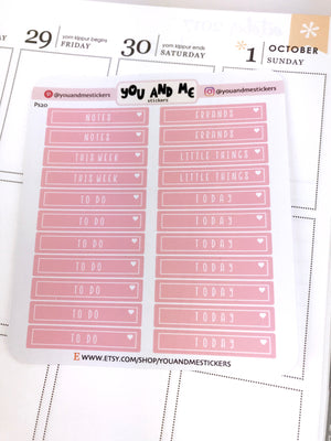 Pastel Header Stickers for Erin Condren | Happy Planner | Bullet Journal | PS20