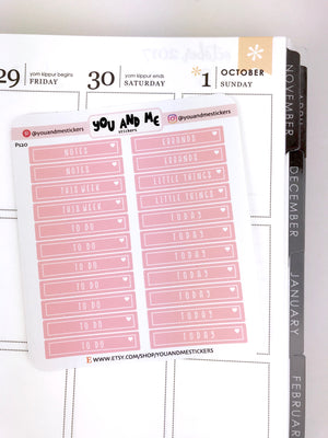 Pastel Header Stickers for Erin Condren | Happy Planner | Bullet Journal | PS20