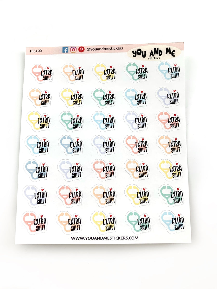 Planner Sticker | Workout Sticker | Extra Shift Stickers | Nursing Stickers | Doctor Stickers | Erin Condren | Happy Planner | IFS100