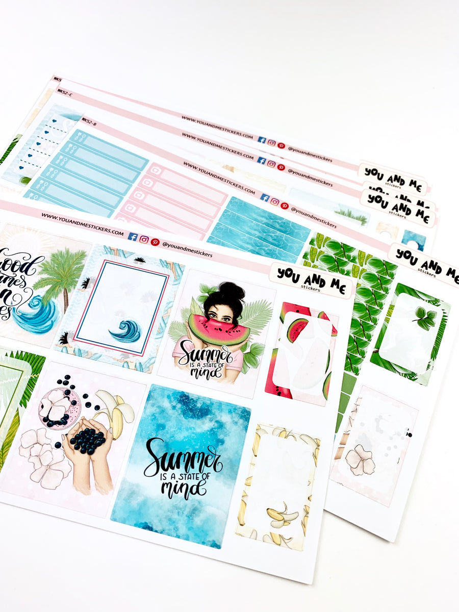 Weekly Kit | Erin Condren | Summer | Planner Stickers | WK52