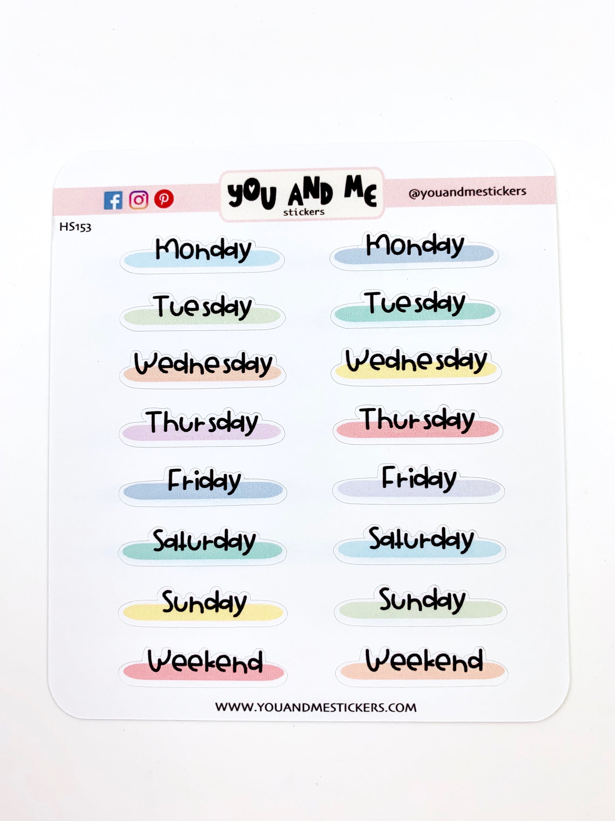 Hello Monday Script Stickers Planner Stickers Two Sizes and 