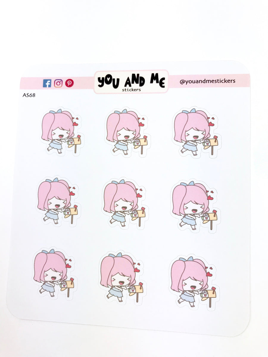 Happy Mail Stickers | Character Stickers | Mari | Planner Stickers | Erin Condren | AS68