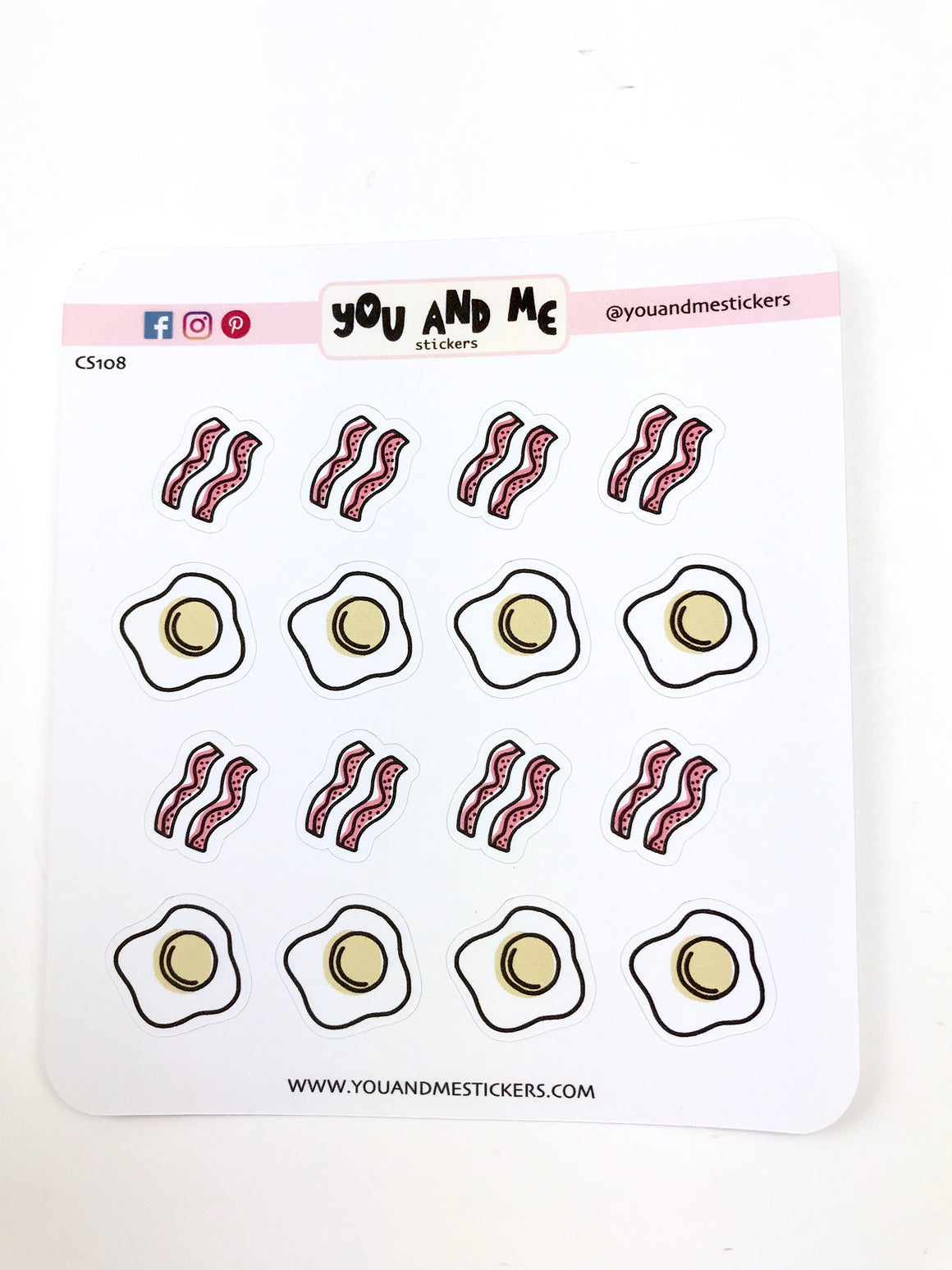 Bacon and Eggs Stickers | Icon Stickers | CS108