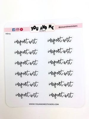 Script Stickers | Planner Stickers | Erin Condren | HS112