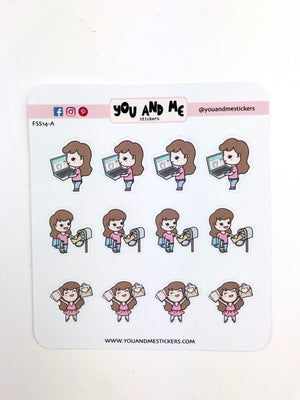 Planner Girl Stickers | Character Stickers | Erin Condren | AS86