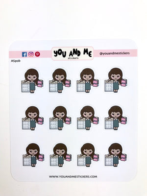 Planner Girl Stickers | Character Stickers | Erin Condren | AS90