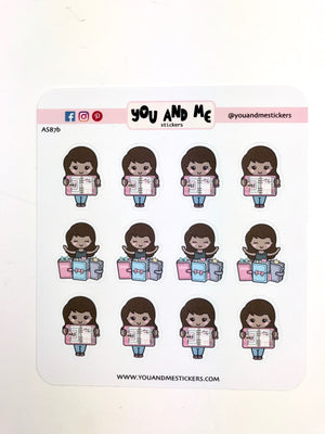 Planner Girl Stickers | Character Stickers | Erin Condren | AS87