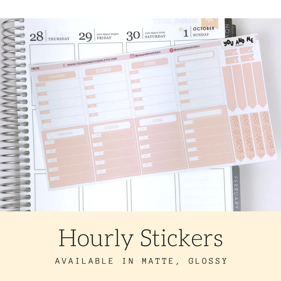 Hourly Stickers | Erin Condren | Happy Planner | Bullet Journal | FBS34