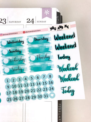 Date Cover | Watercolor Stickers | DCS10