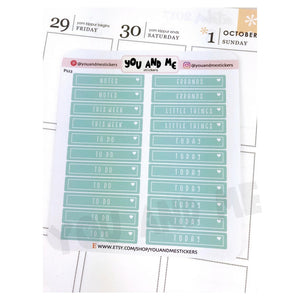 Pastel Stickers | Planner Stickers | Headers | Header Stickers | Functional Stickers | Erin Condren | Happy Planner | Bullet Journal | PS23