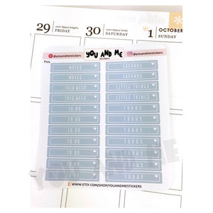 Pastel Stickers | Planner Stickers | Headers | Header Stickers | Functional Stickers | Erin Condren | Happy Planner | Bullet Journal | PS25