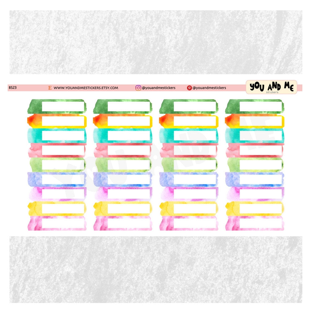 Watercolor headers planner stickers | Erin Condren Planner | Happy Planner | Half boxes |  BS23