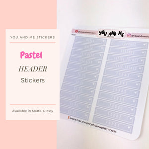 Pastel Stickers | Planner Stickers | Headers | Header Stickers | Functional Stickers | Erin Condren | Happy Planner | Bullet Journal | PS26