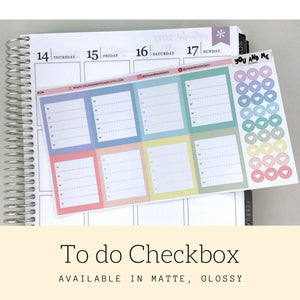 Todo Stickers | Functional Stickers | Checkbox Stickers | Heart Stickers | Erin Condren | Happy Planner | Bullet Journal | BS34