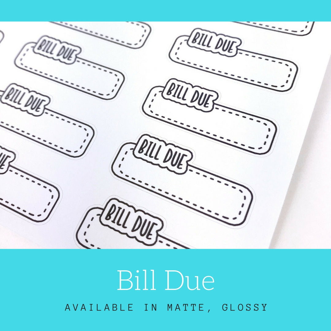 Bill Due Sticker | Planner Sticker | Erin Condren | LS12a