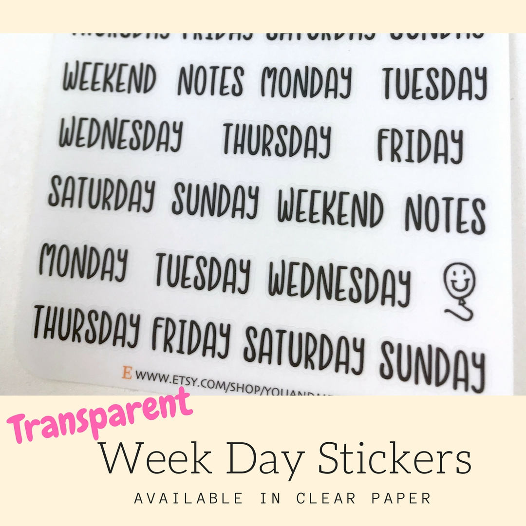 Transparent Sticker |Planner Sticker | Erin Condren | HS33a