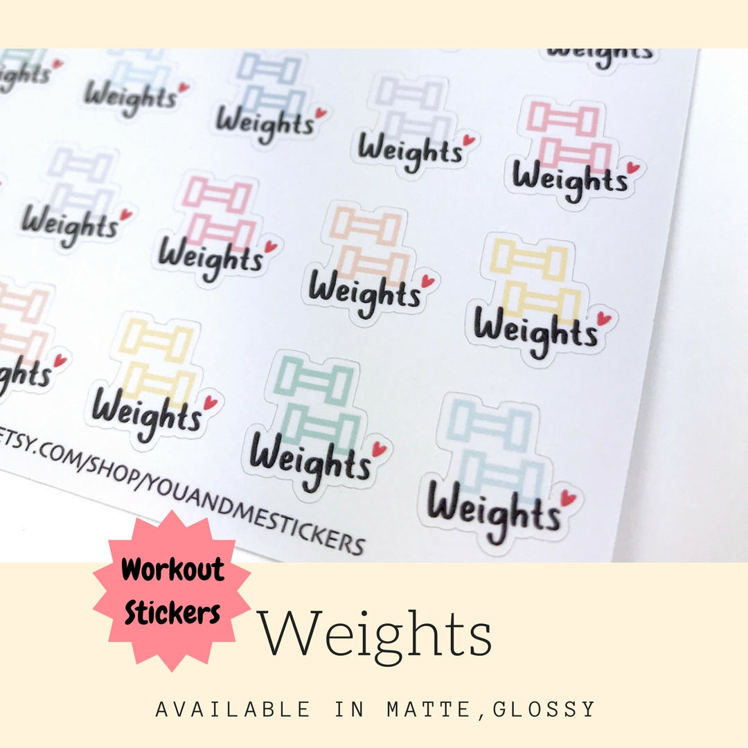 Fitness Sticker | Weights Sticker | Erin Condren | IFS36