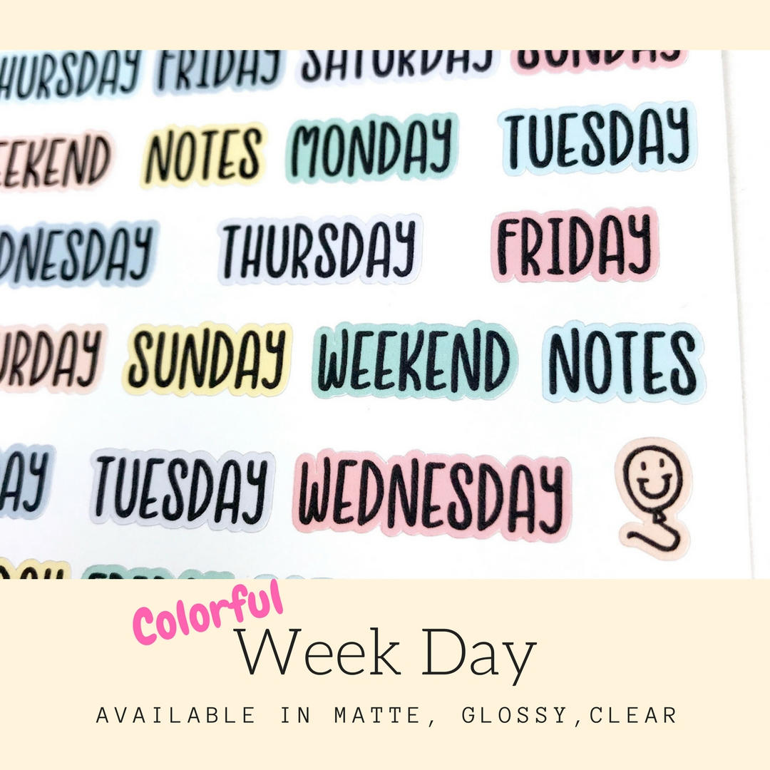 Days of the week stickers