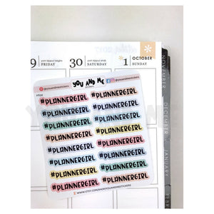 Planner Stickers | Planner Girl Sticker | Script Sticker | Hashtag Sticker | ECLP |Erin Condren | Happy Planner | Bullet Journal | HS39