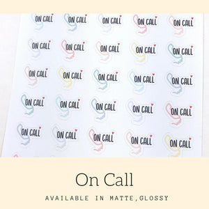 On Call Sticker | Planner Sticker | Erin Condren | IFS23