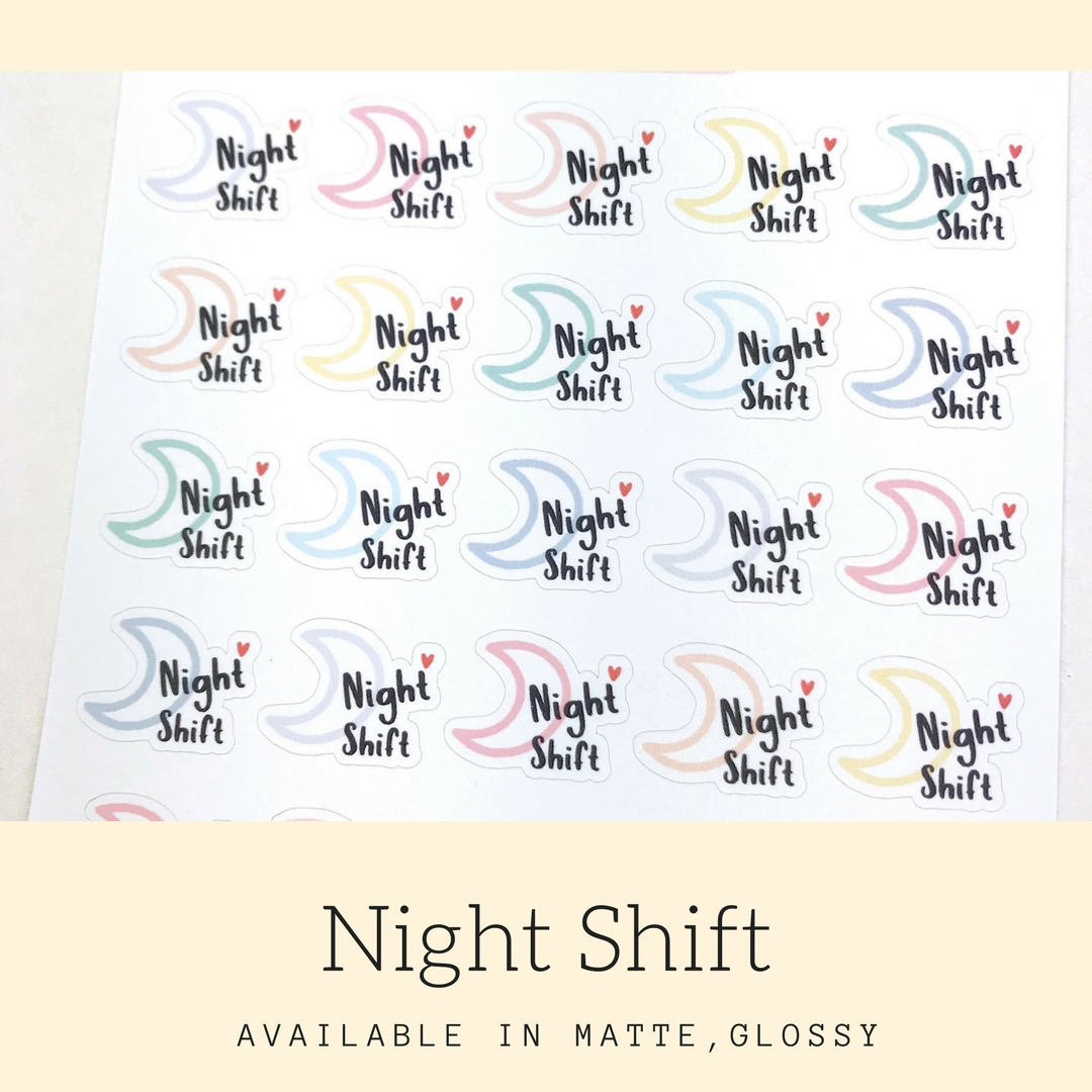 Night Shift Sticker | Planner Sticker | Erin Condren | Happy Planner | IFS26
