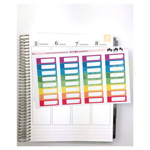 Quarter Box | Label Stickers |  Planner stickers | Rainbow Stickers | Erin Condren Planner | Happy Planner | BS12