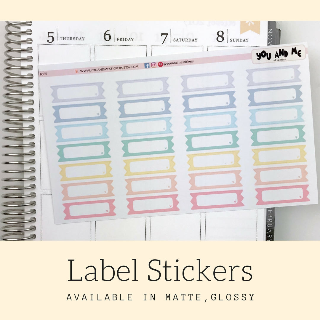 Quarter Box | Label Stickers |  Planner stickers | Rainbow Stickers | Vertical | Erin Condren | Happy Planner | BS65