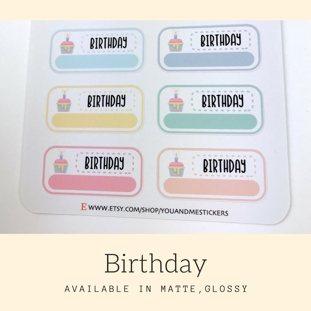 Birthday Present Planner Stickers