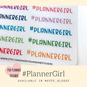 Planner Stickers | Planner Girl Sticker | Script Sticker | Hashtag Sticker | ECLP | Erin Condren | Happy Planner | Bullet Journal | HS38