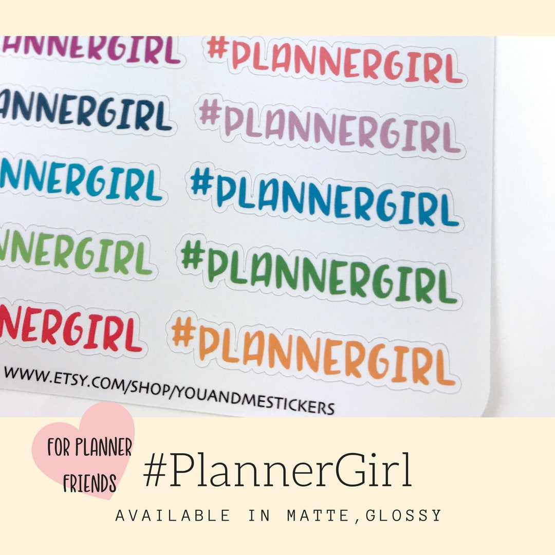 Planner Stickers | Planner Girl Sticker | Script Sticker | Hashtag Sticker | ECLP | Erin Condren | Happy Planner | Bullet Journal | HS38