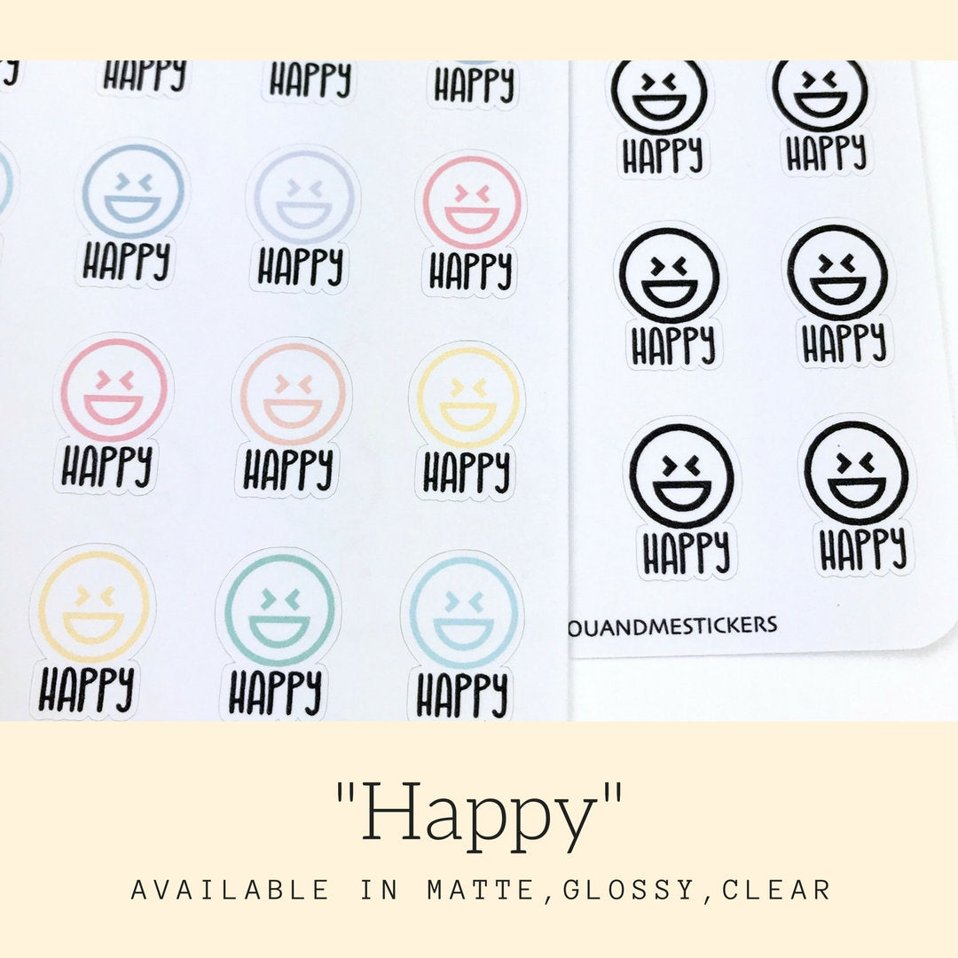 Emoticon Stickers | Kawaii Stickers | Pastel Stickers | Planner Stickers | Cute Stickers | Erin Condren | Happy Planner | IFS82