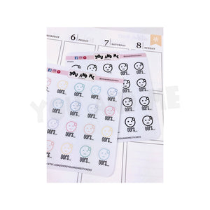Emoticon Stickers | Kawaii Stickers | Pastel Stickers | Planner Stickers | Cute Stickers | Erin Condren | Happy Planner | IFS66
