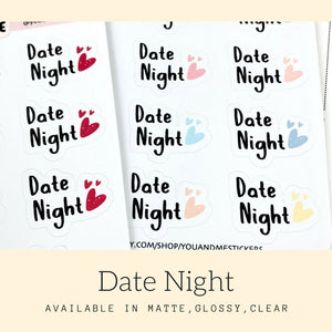 Date Night Sticker | Script Stickers | HS64