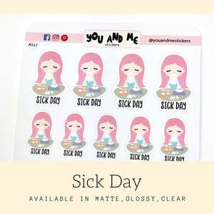 Sick Day Stickers | Character Stickers | Planner Stickers | Erin Condren | Happy Planner | AS27