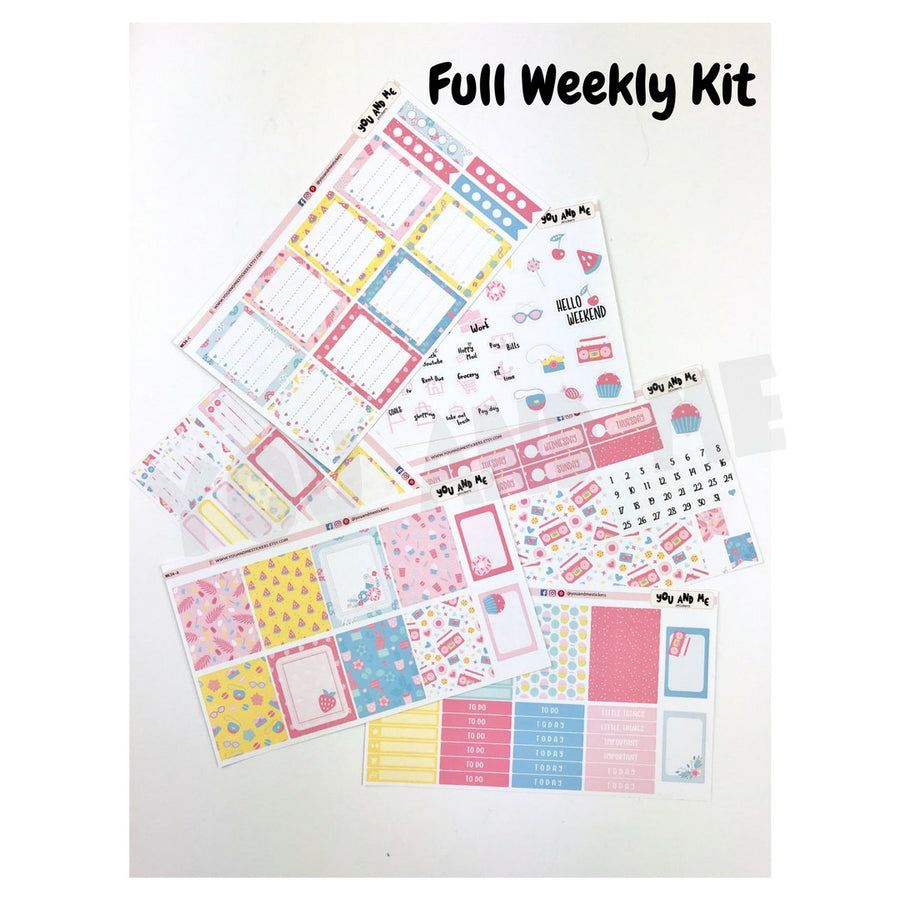 Weekly Kit | Summer Sticker | Pastel Sticker | Planner Sticker | Weekly Sticker | Vertical | Sticker | Erin Condren | Happy Planner | WK34