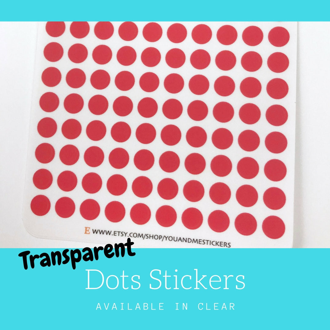 Transparent Stickers | Clear Stickers | Transparent Dots | Functional Sticker | Planner Sticker | ECLP | Erin Condren | Happy Planner |FBS84