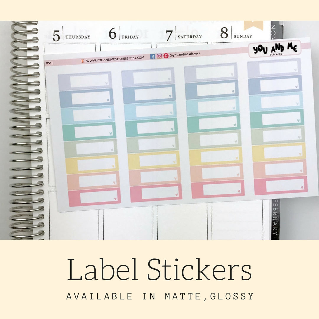 Quarter Box | Label Stickers |  Planner stickers | Pastel Stickers | Appointment Labels | Erin Condren Planner | Happy Planner | BS15